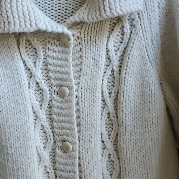 Vintage Heavy Cable Knitted Button Down Long Sleeve Sweater Sz. XL Cardigan - Picture 7 of 10